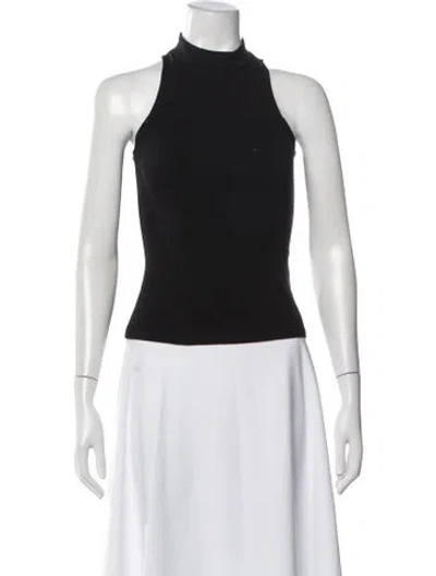 Pre-owned Bardot Mock Neck Sleeveless Top In Black