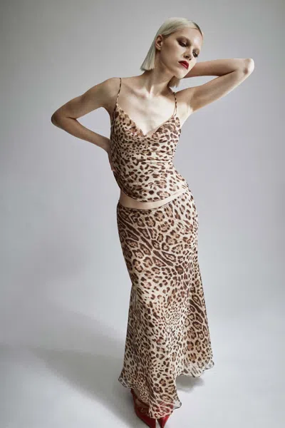Bardot Monroe Cowl Neck Cami In B Leopard