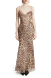 Bardot Monroe Leopard Print Cowl Neck Maxi Dress In Beige Leopard