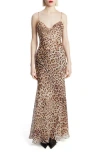 Bardot Monroe Leopard Print Cowl Neck Maxi Dress In Brown