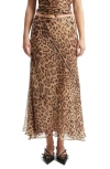 Bardot Monroe Leopard Print Maxi Skirt In Brown Leopard