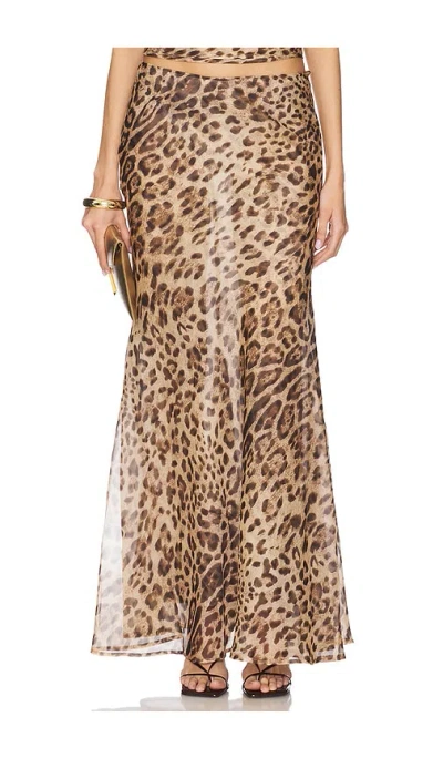 Bardot Monroe Maxi Skirt In 豹纹