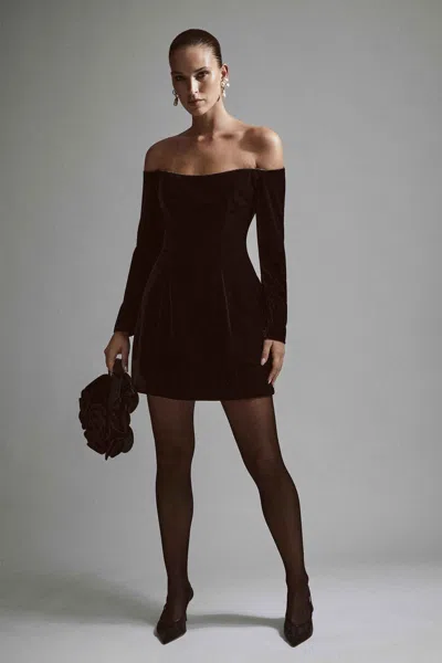 Bardot Nadene Velour Hourglass Dress