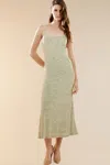 Bardot Nadira Sleeveless Burnout Fitted Midi Dress In Soft Sage