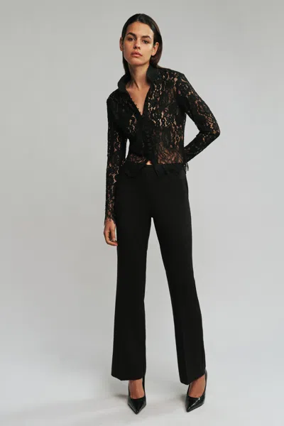 Bardot Natalie High Rise Flared Pant In Black
