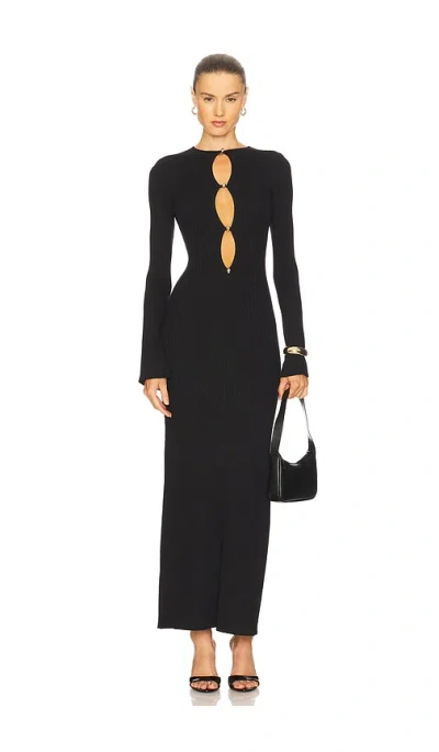 Bardot Nautico Knit Maxi Dress In Black