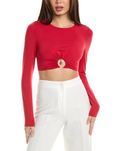 Bardot Neve Long Sleeve Knit Top In Red