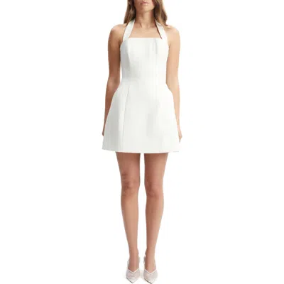 Bardot Nevelle Hourglass Halter Minidress In Orchid White