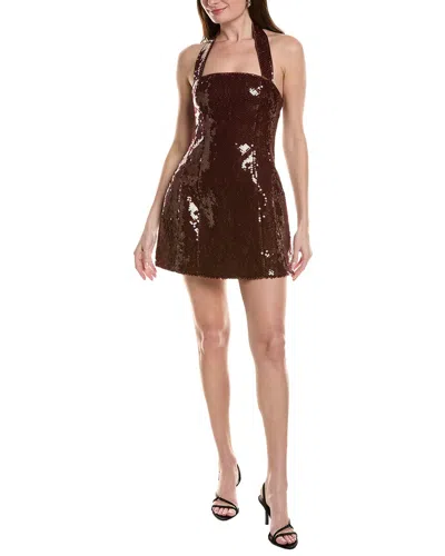 Bardot Nevelle Sequin Halter Mini Dress In Brown
