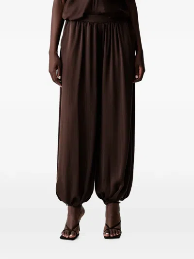 Bardot Nikola Gathered-cuff Trousers In Brown