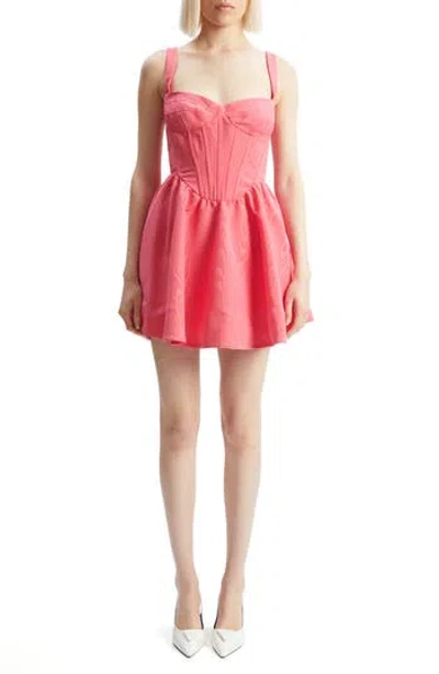 Bardot Corset-detail Skater Mini Dress In Pink