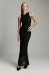 Bardot Noella Floral Mesh Midi Dress In Black