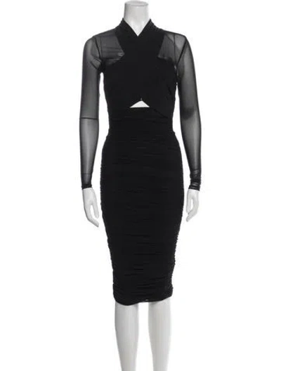 Pre-owned Bardot Nylon Knee-length Dress In Black