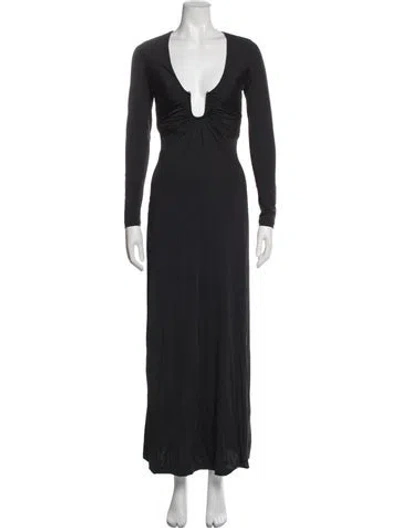 Pre-owned Bardot Nylon Long Dress In Black