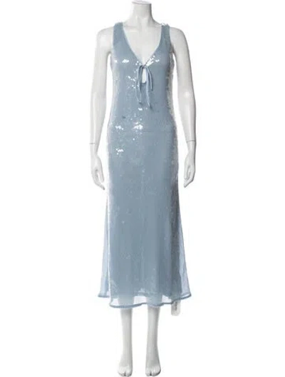 Pre-owned Bardot Nylon Midi Length Dress In Blue