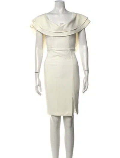 Pre-owned Bardot Off-the-shoulder Knee-length Dress In Neutrals
