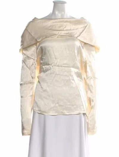 Pre-owned Bardot Off-the-shoulder Long Sleeve Top W/ Tags In Neutral