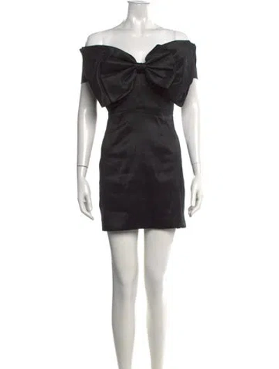 Pre-owned Bardot Off-the-shoulder Mini Dress In Black