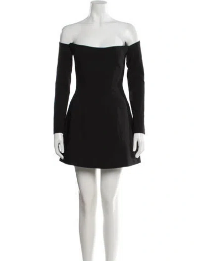 Pre-owned Bardot Off-the-shoulder Mini Dress In Black
