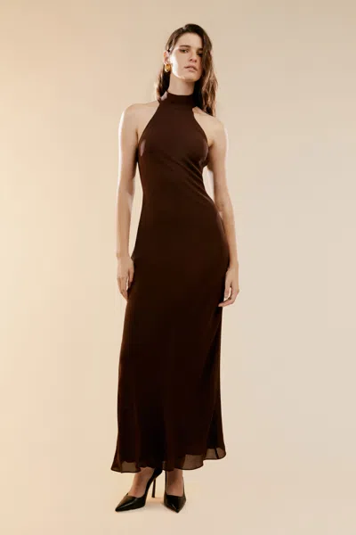 Bardot Ola Maxi Dress In Chocolate