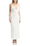 Bardot Marsella Ruffle Sequin Cocktail Dress In Orchid Whte
