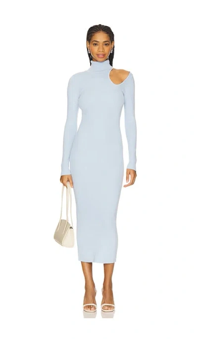 Bardot Olesa Asymmetric Knit Dress In Soft Blue