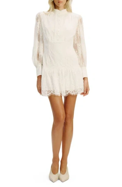 Bardot Olessia Long Sleeve Lace Minidress In White