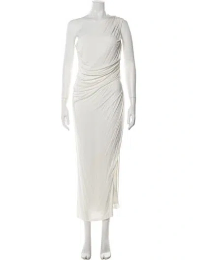 Pre-owned Bardot One-shoulder Long Dress In Neutrals
