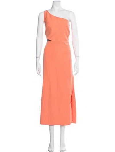 Pre-owned Bardot One-shoulder Long Dress In Orange