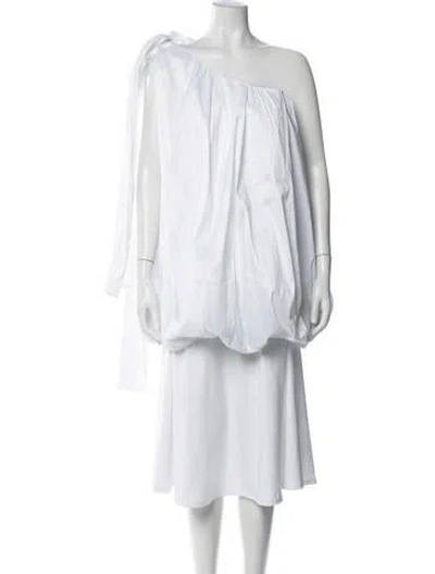 Pre-owned Bardot One-shoulder Sleeveless Top In White