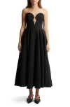 Bardot Opal Volume Midi Dress In Black
