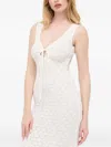 Bardot Open-back Midi Dress In White