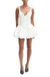 Bardot Oria Bubble Hem Satin Minidress In White