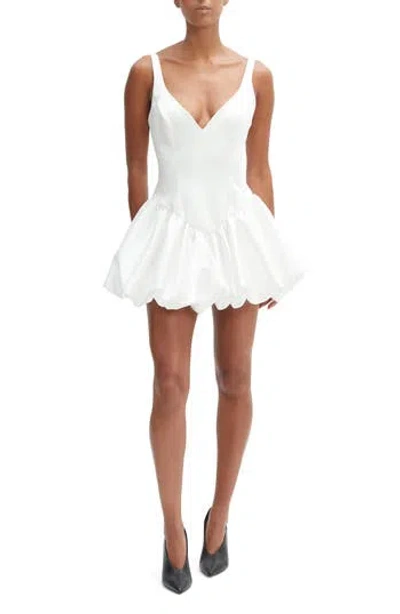 Bardot Oria Bubble Hem Satin Minidress In Orchid Wht
