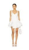 Bardot Oria Bubble Hem Satin Minidress In White