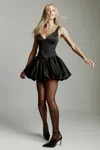 Bardot Oria Bubble Hem Satin Minidress In Black