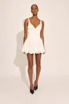 Bardot Oria Bubble Hem Satin Minidress In White
