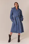 Bardot Oversized Denim Trench Coat In Vintage