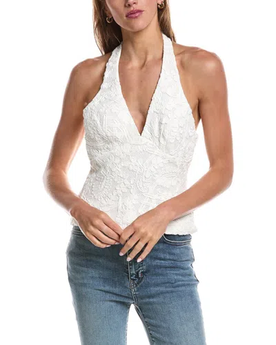 Bardot Paola Crochet Lace Halter Top In White