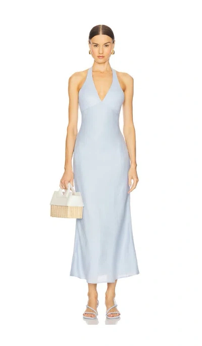 Bardot Paola Halter Midi Dress In Soft Blue