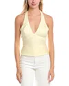 Bardot Paola Linen Halter Top In Yellow