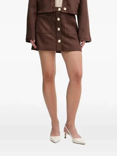 Bardot Patch-pocket Mini Skirt In Brown