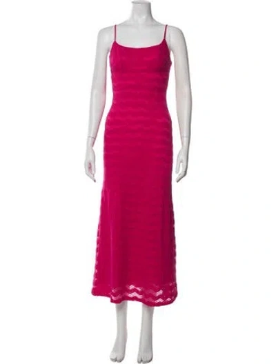 Pre-owned Bardot Patterned Midi Length Dress In Pink