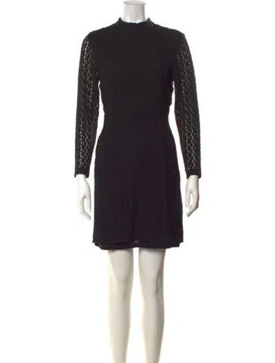 Pre-owned Bardot Patterned Mini Dress In Black