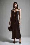 Bardot Paula Bow Maxi Dress In Black