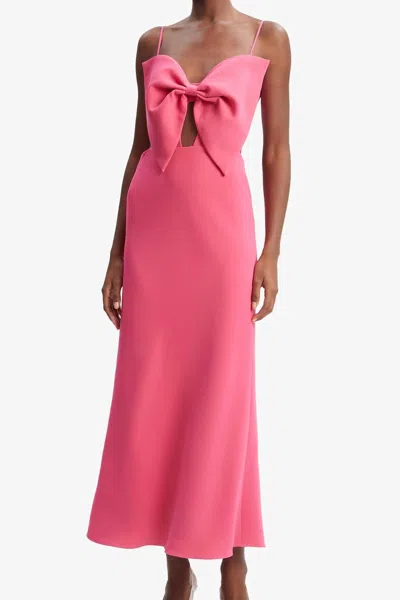 Bardot Paula V-neck Midi Dress In Pink