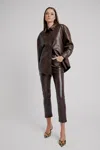 Bardot Pearson Vegan Leather Pant In Dark Choco