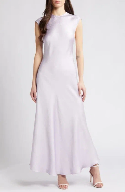 Bardot Peggy Satin Maxi Dress In Soft Lilac