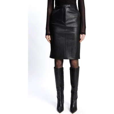Bardot Phenix Faux Leather Pencil Skirt In Black