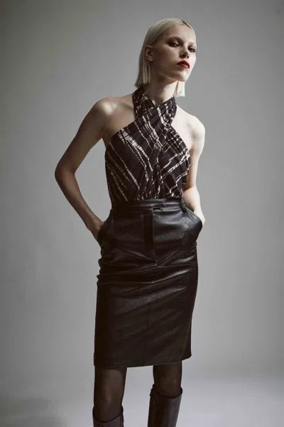 Bardot Phenix Vegan Leather Skirt In Black